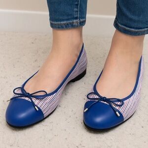 PAUL MAYER Attitudes Ballerina Blue Striped Flats 9.5